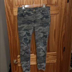 Express Mid Rise Stretch Camo Jeans